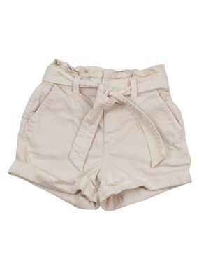 Express Cream Paperbag Waist Shorts Size 2 Tie Front High Rise Chic